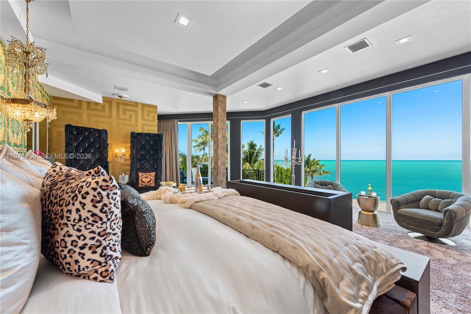 Luxurious sitting area with couture finishes